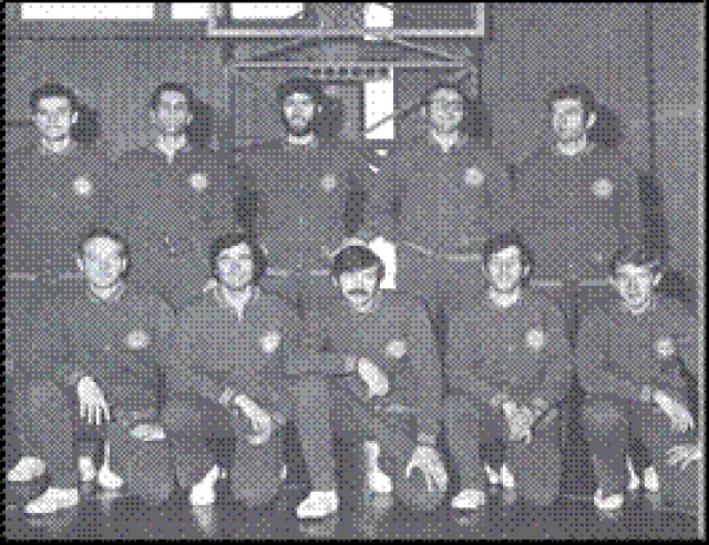 La formazione dell'Auso Siemens che ha disputato il campionato 1969/70. In alto da sinistra: Elio Ongaro, Giandomenico Ongaro, Rossetti, Schiavon, Barbieri. In basso da sinistra: Lucio Ongaro, Turra, Danieletto, Piero Brega e Stepanoff.